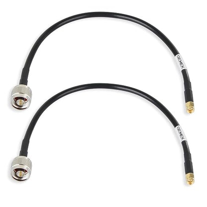 1ft N Male to SMA Male Cable 2PCS, SMA to N Cable 50 ohm Ultra Low Loss KMR240 by GEMEK