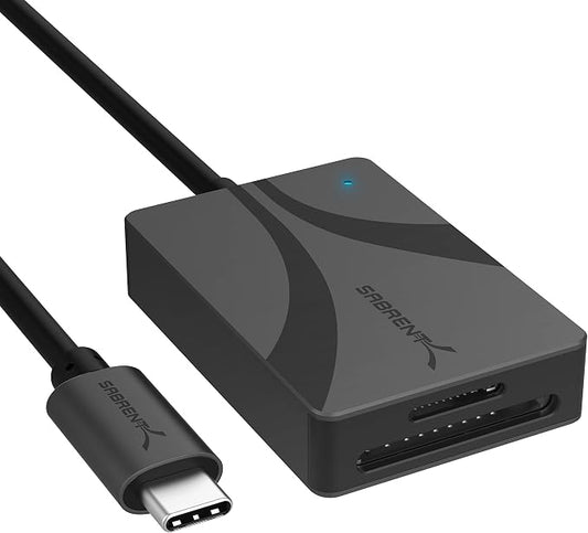 SABRENT USB Type-C Card Reader, Dual-Slot UHS-II SDXC and microSDXC SD 4.0 by SABRENT