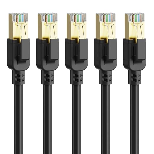 Cat 8 Ethernet Cable 3 ft-5Pack, RJ45 40Gbps 2000Mhz Patch Cord, Indoor&Outdoor by Dacrown