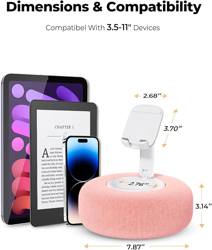 Phone Stand with Pillow, Adjustable iPhone Stand with Anti-Slip Strips - Image 3