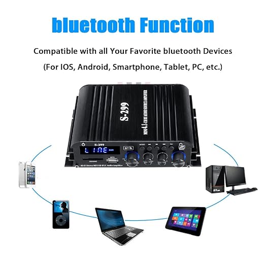 4.1 Channel Bluetooth 5.0 Mini Audio Amplifier Receiver, 4×50 W + Active - Image 3