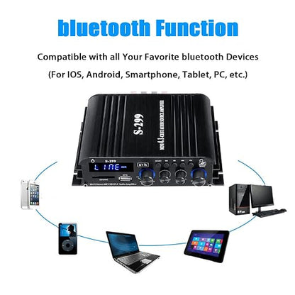 4.1 Channel Bluetooth 5.0 Mini Audio Amplifier Receiver, 4×50 W + Active - Image 3