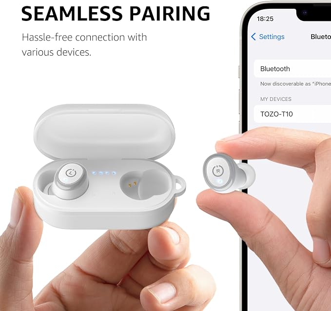 TOZO T10 Wireless Earbuds Bluetooth 5.3 Headphones, App Customize EQ, Ergonomic - Image 8