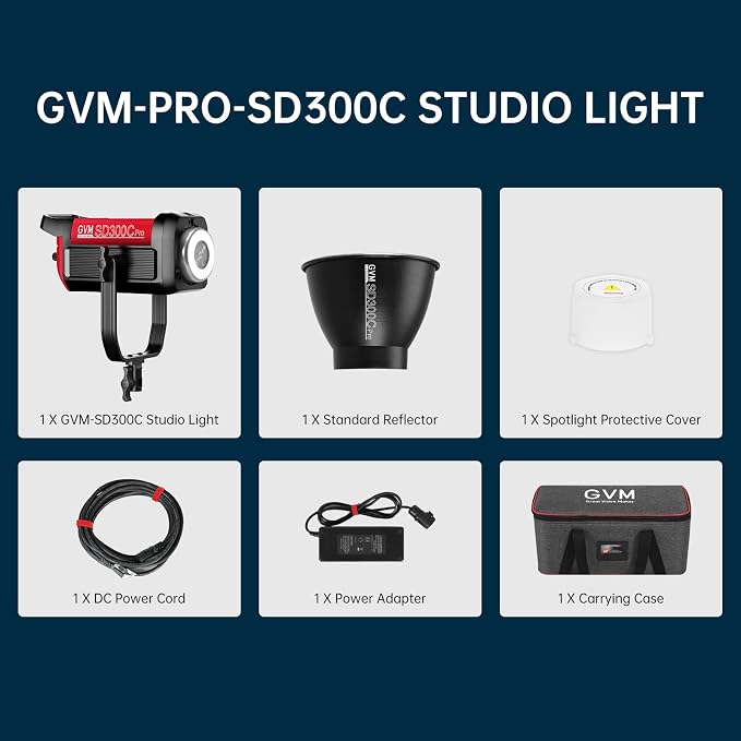 GVM 300C RGB Video Light, 300W Studio Light 2000K-10000K, 200 Lux@ 1m - Image 9