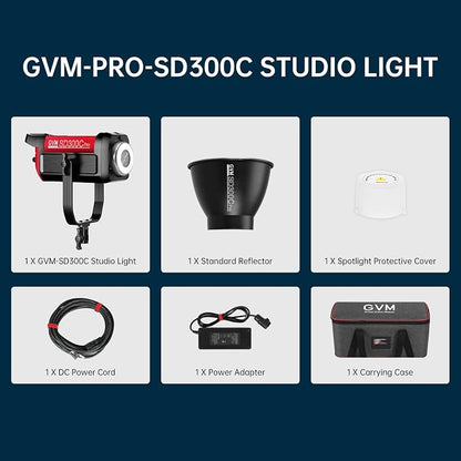 GVM 300C RGB Video Light, 300W Studio Light 2000K-10000K, 200 Lux@ 1m - Image 9