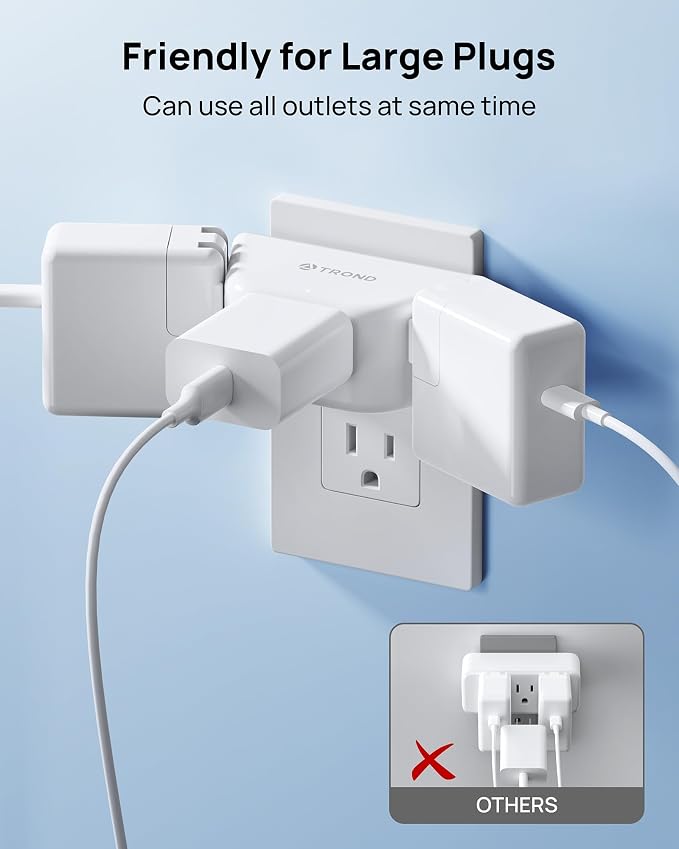 TROND Multi Plug Outlet Extender 2 Pack - Image 3