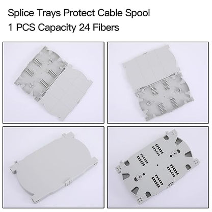 12 Duplex 24 Port LC-OS1 Rack Mount Enclosure Box + Splice Trays Fiber Cables - Image 7