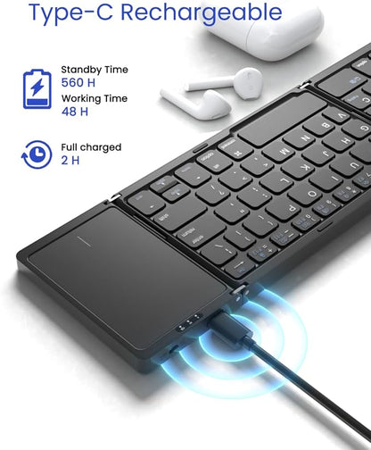 Foldable Bluetooth Keyboard, Folding Portable Wireless Keyboard - Image 5
