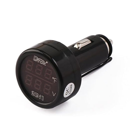 DROK Digital DC Voltage 10-170 Degree Fahrenheit Temperature Monitor Car - Image 2