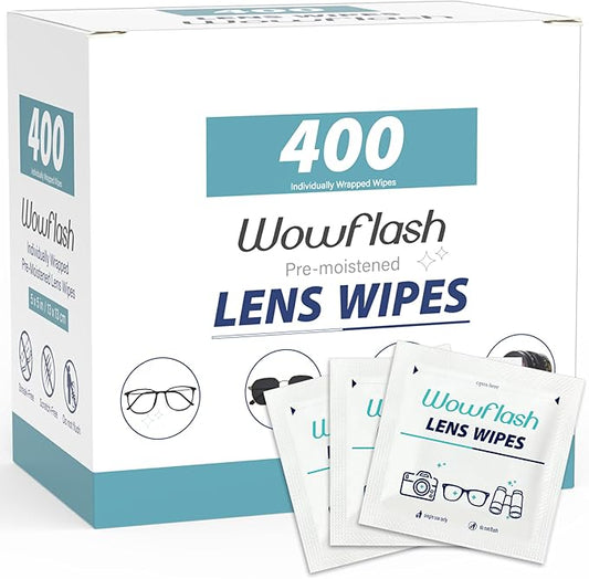 400 Count Lens Wipes for Eyeglasses, Eyeglass Lens Cleaning Wipes Pre-moistened by Wowflash