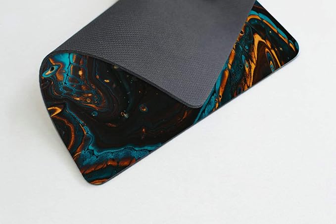 Green White and Black Marble Mouse pad Customized Mousepad Non-Slip Rubber Base - Image 3