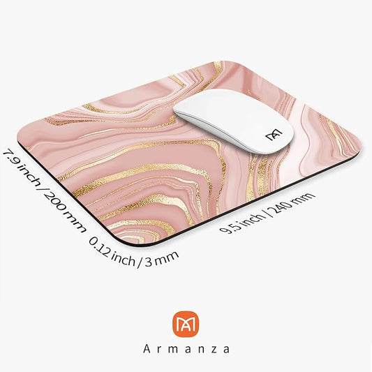 Square Mouse Pad Pink Gold, Personalized Premium-Textured Custom Mouse Mat - Image 2