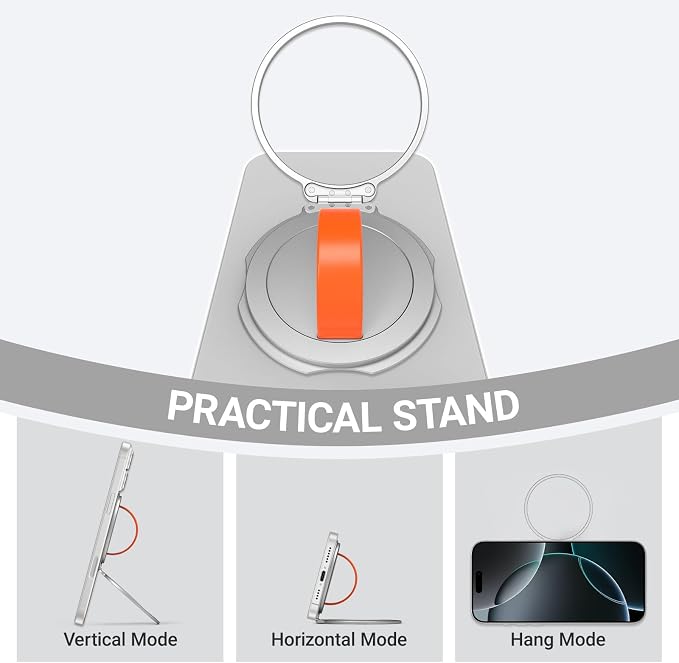 Grat 3 Upgraded Magnetic Phone Grip Stand, 360° Rotatable Silicone Strap Phone - Image 4