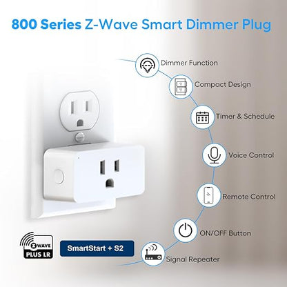 Z-Wave Dimmer Plug 800 Series Zwave Smart Plug，Dimmable Outlet Built-in - Image 3