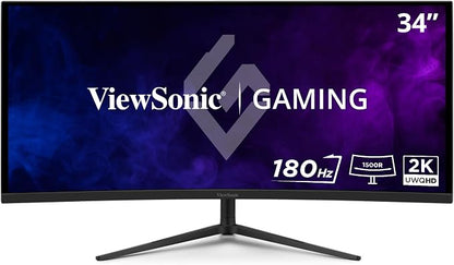 ViewSonic VX3418C-2K 34 Inch UltraWide QHD 1440p Curved Gaming Monitor - Image 2