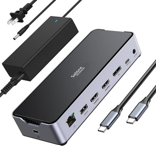USB C Docking Station 3 Monitors Laptop Dock Dual Monitor by SeloreS-Global