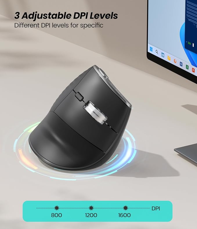 Nulea M510 Vertical Mouse Wireless, Ergonomic Mouse - Image 6