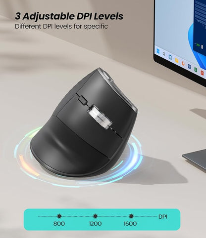 Nulea M510 Vertical Mouse Wireless, Ergonomic Mouse - Image 6
