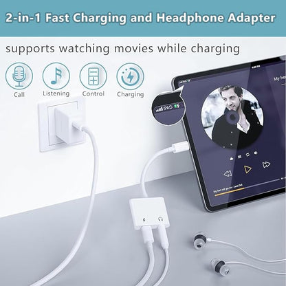 2Pack iPhone 16 15 Headphone Adapter, 2 in 1 USB C to 3.5mm Aux Audio Dongle - Image 2