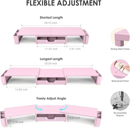 OPNICE Desk Organizers and Accessories, Dual Monitor Stand Riser - Image 3