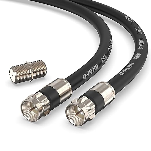 G-PLUG 15FT RG6 Coaxial Cable Connectors Set- High-Speed Internet, Broadband by G-PLUG