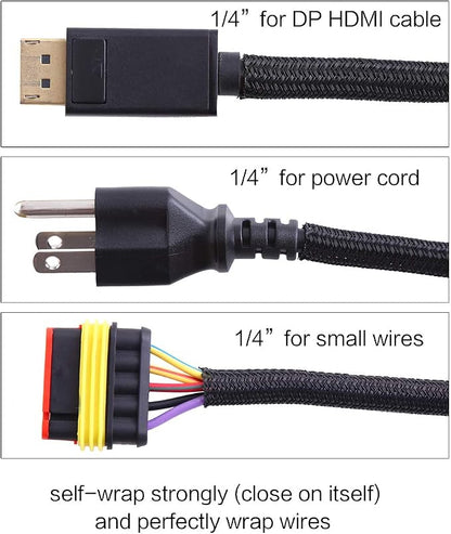 Alex Tech 25ft - 1/4 inch Cord Protector Wire Loom Tubing Cable Sleeve Split - Image 3