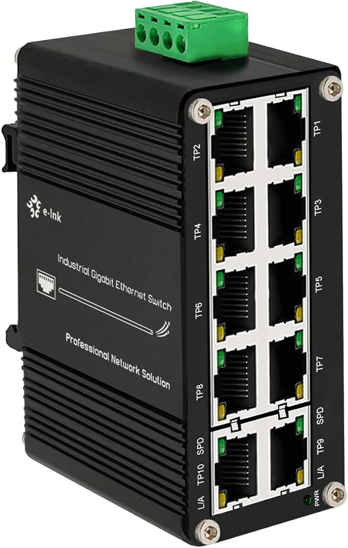 Mini Industrial Switch 10 Ports Gigabit Switch Hardened 10 Port RJ45 by Steloproad