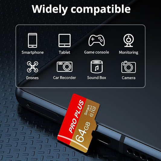 2 Pack Memory Card 64GB with Adapter, High Speed TF Card, UHS-I C10 A1 Memory - Image 2