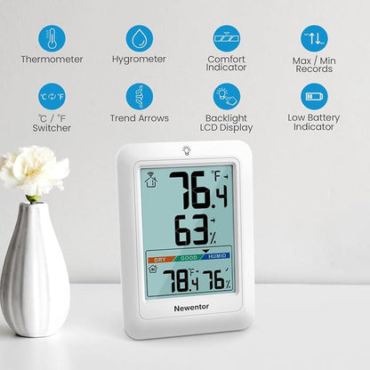 Newentor Indoor Outdoor Thermometer Wireless, Weather Station - Image 6
