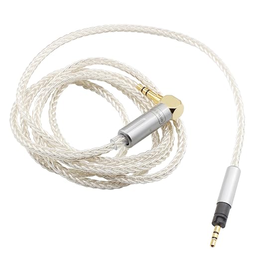 Youkamoo 3.5mm Right Angle 8 Core Silver Plated Copper Braided Replacement by Youkamoo