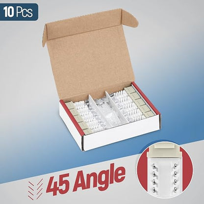 Everest 45° Angled RJ45 Cat6 Keystone Jacks 10-Pack in Ivory - Image 2