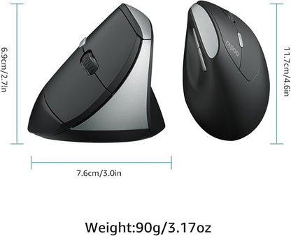 Rapoo EV250 Silent Vertical Ergonomic Mouse, 2.4G Wireless Optical Mouse - Image 9
