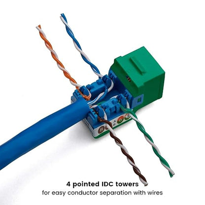 trueCABLE Cat6A Keystone Jack, Unshielded, 90 Degree Punch-Down, UL Listed - Image 4