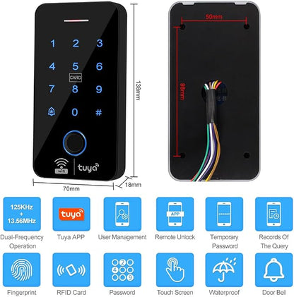 WiFi Graffiti Access Control System keypad, IP68 Waterproof Fingerprint keypad - Image 2