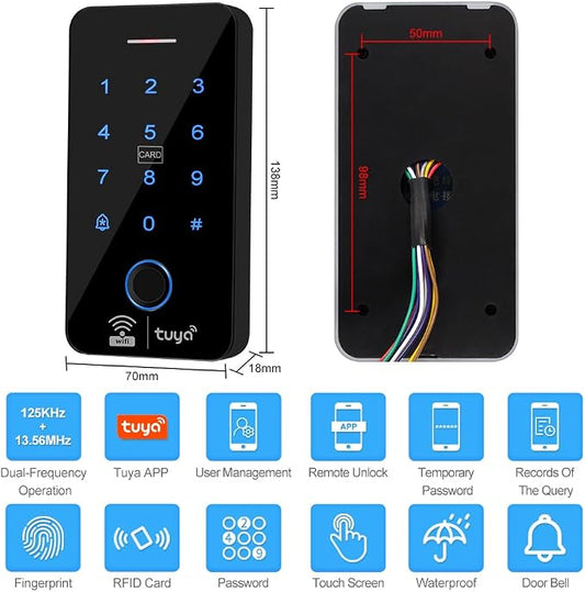 WiFi Graffiti Access Control System keypad, IP68 Waterproof Fingerprint keypad - Image 2