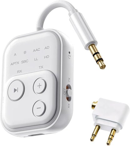 Bluetooth Wireless Transmitter/Receiver Adapter, Supports 2 Headphones，2-in-1 by OWMSIC