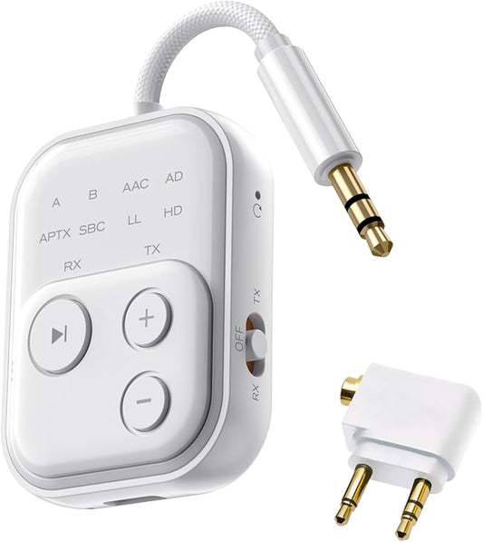 Bluetooth Wireless Transmitter/Receiver Adapter, Supports 2 Headphones，2-in-1 by OWMSIC