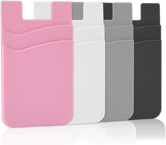 SS Card Holder for Back of Phone, Cell Phone Wallet Stick-on Credit Card Sleeve by SS