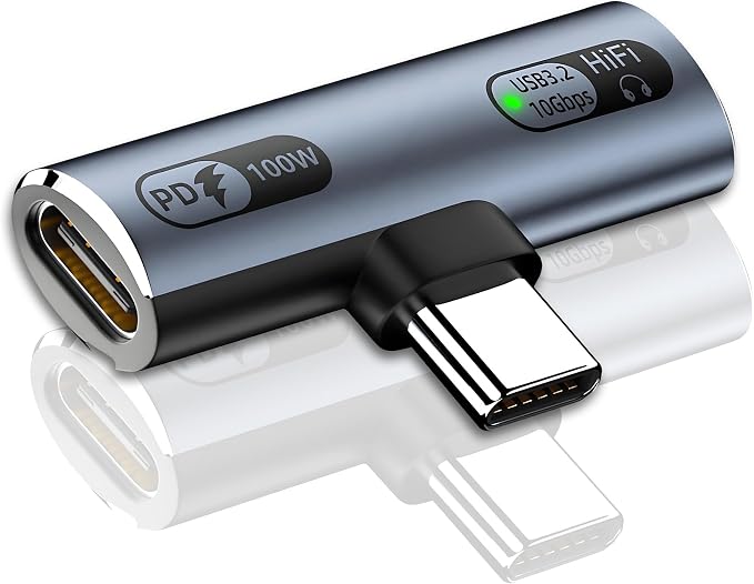 2-in-1 USB-C Splitter with 100W Fast Charging, Dual USB-C Ports by AMAKE