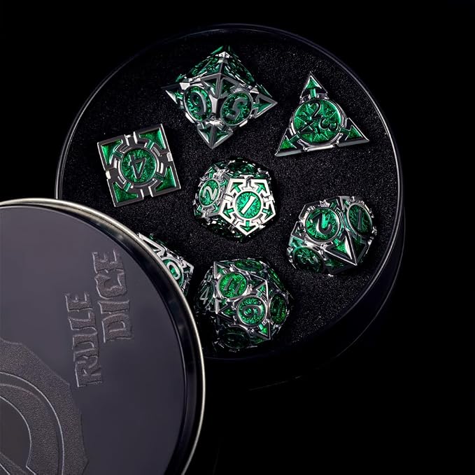 RULE DICE DND Metal Dice Set， D&D Dungeons and Dragons Dice, Cool Large - Image 2