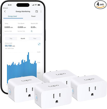 TP-Link Tapo Smart Plug Mini, Matter Compatible, Compatible by Tapo