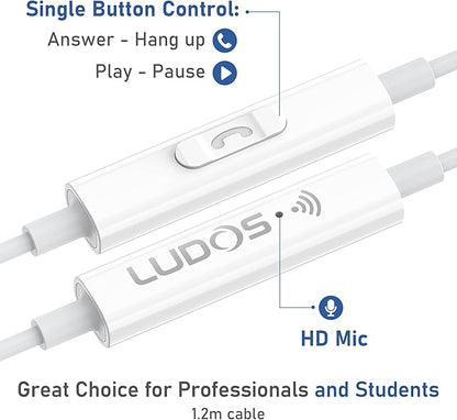 LUDOS OMNITONE Wired Earbuds in-Ear Headphones, 5 Years Warranty, Earphones - Image 3