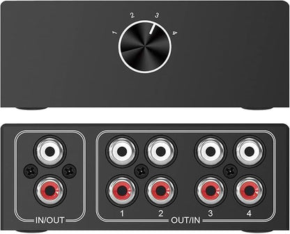 4-Way Stereo L/R Sound Channel Bi-Directional Audio Switcher, 1 in 4 Out or 4 by YDF