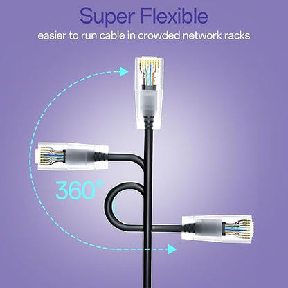 Cat6a Patch Cables 5ft Slim, Cat6 Ethernet Patch Cable Pure Copper, Flexible - Image 4