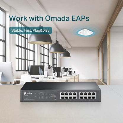 TP-Link TL-SG1016PE | 16 Port Gigabit PoE Switch | Easy Smart Managed | 8 PoE+ - Image 6