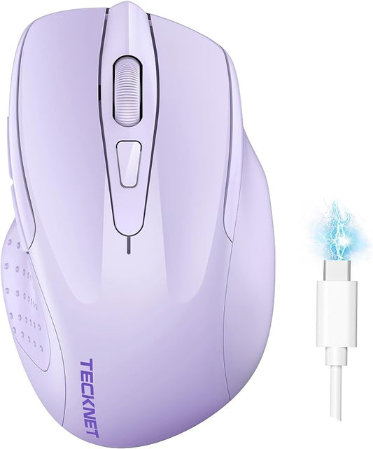 TECKNET Wireless Mouse Rechargeable 4800 DPI Silent USB A & Bluetooth Mouse 6 by Tecknet