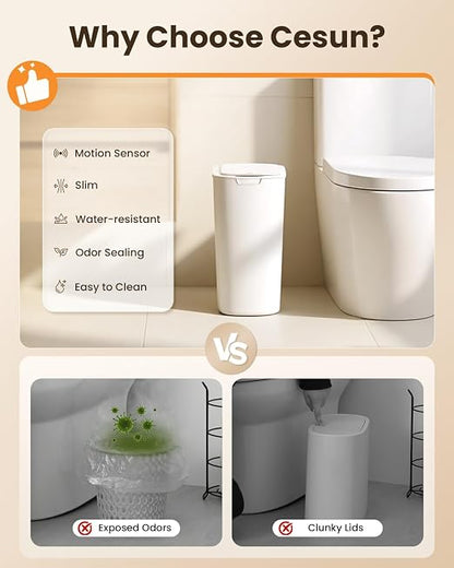 Cesun Motion Sensor Trash Can, 5 Gallon Automatic Bathroom Garbage Can - Image 7