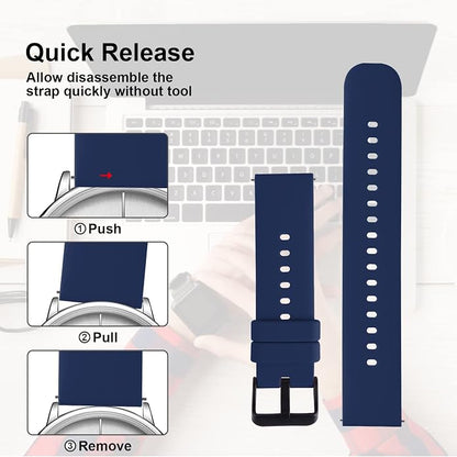 TIESOME Silicone Watch Bands, Quick Release Waterproof Soft Rubber Replacement - Image 4