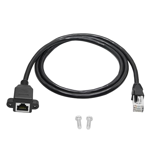 Cat6 Ethernet Extension Cable 3FT, RJ45 Male to Female Ethernet Panel Mount by Maixbomr
