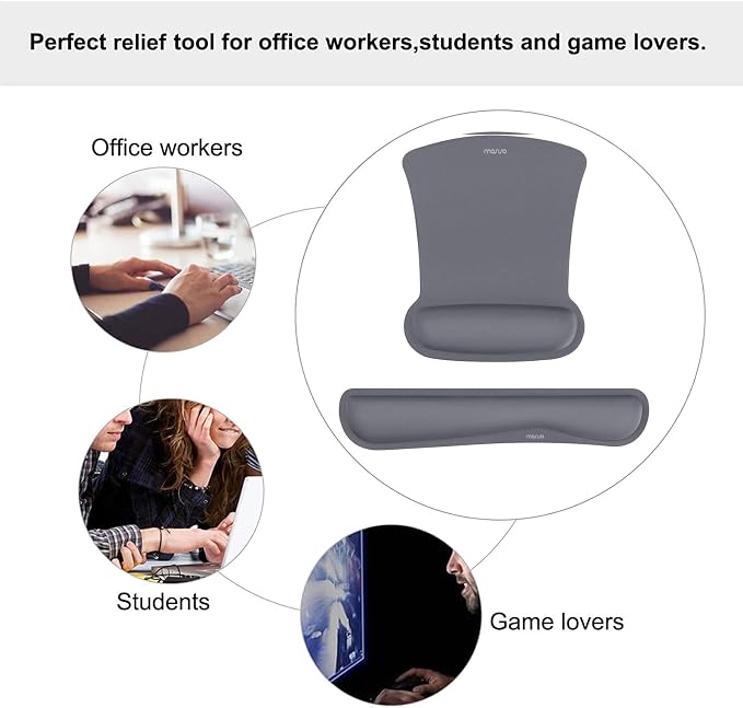 MOSISO Wrist Rest Support for Mouse Pad & Keyboard Set, Ergonomic Mousepad - Image 6